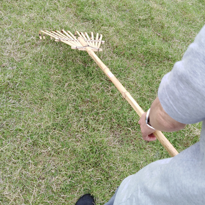 11 Tine 145cm คราดไม้ไผ่แฮนด์เมด Rustless Garden คราดคราด